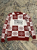 Makers Mark Whisky Bourbon Ugly Check Christmas Sweater Snowflake Large Adult - £28.67 GBP