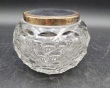 Early 1900’s Antique Edwardian Style Faceted Battuto Clear Glass Vanity Jar - £15.56 GBP