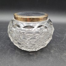 Early 1900’s Antique Edwardian Style Faceted Battuto Clear Glass Vanity Jar - $19.79
