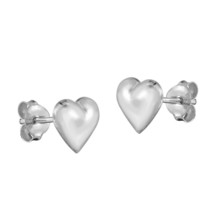 Minimalist Sweet Romance Hearts Sterling Silver Post Stud Earrings - £8.85 GBP