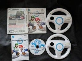 2008 Mario Kart Wii with 2 Wheel Bundle Nintendo Manual Mario Luigi Working - £25.53 GBP