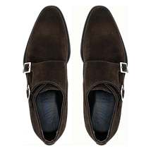 Giovacchini Belvedere Italian Shoes Monk Strap Suede Chocolate Francesco image 3