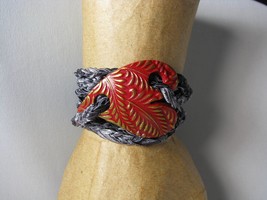 Polymer Clay Heart Friendship Bracelet on ribbon Sash - $14.00