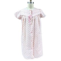 VTG 1960s NOS Amy Sue Cotton Seersucker Pink Rose Print Nightgown Robe S... - $69.50