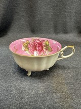 Royal Halsey Very Fine Tea Footed Cup Gilded Rose w/ Gold Trim Japan Y5 - £7.44 GBP