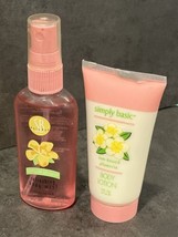 Simply Basic Sun-Kissed Plumeria Refreshing Body Mist & Body Lotion 2 oz each - $16.83