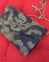 Tiana beaded handbag skull &amp; bones in Gray and Blue Print - size One Size - £87.78 GBP