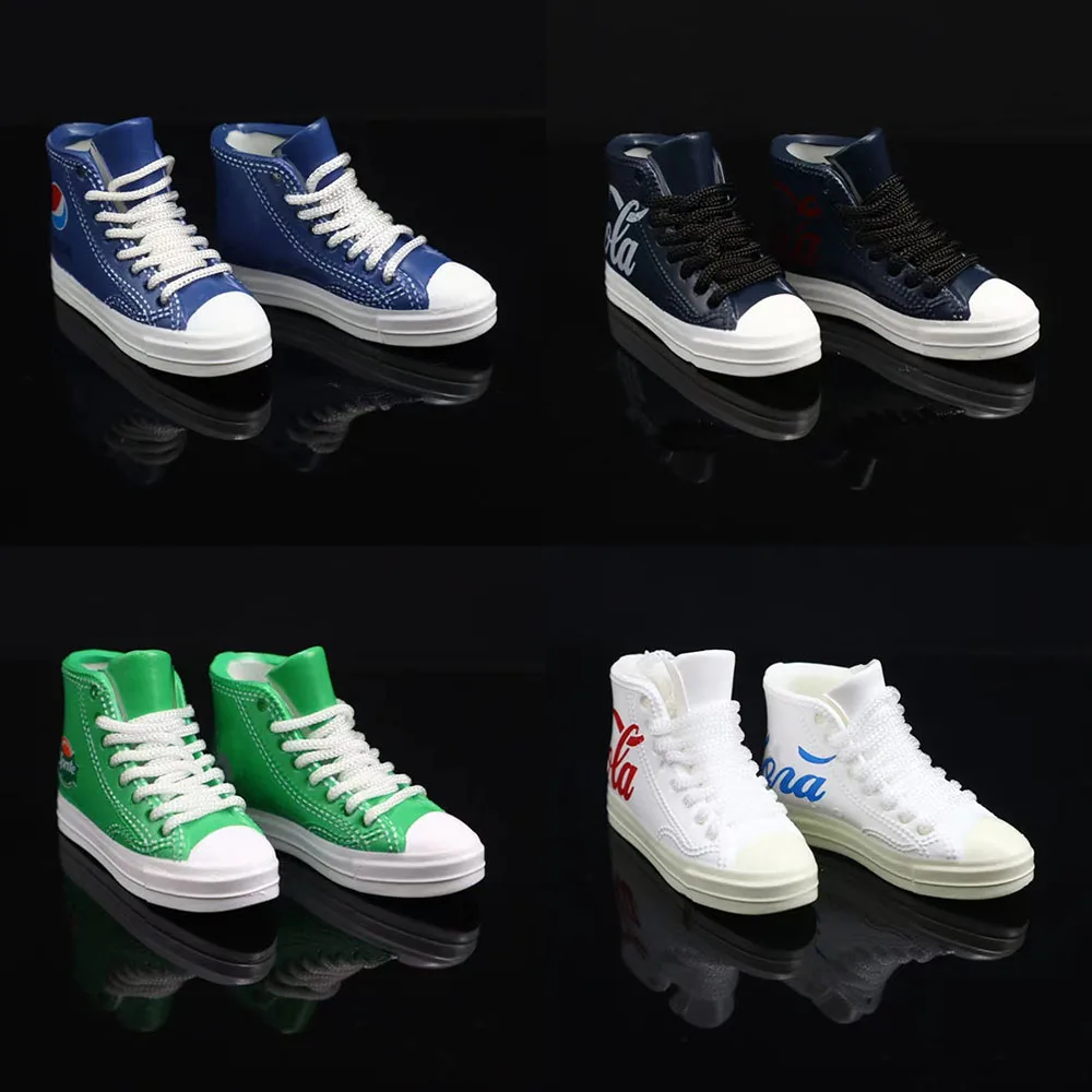 5 Colors 1/6 Scale High Top Male Canvas Sneakers Strappy Shoes Inside Empty for - £13.74 GBP