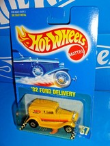 Hot Wheels 1990 Release #67 &#39;32 Ford Delivery Yellow w/ Orange Red Blue Stripes - £19.33 GBP