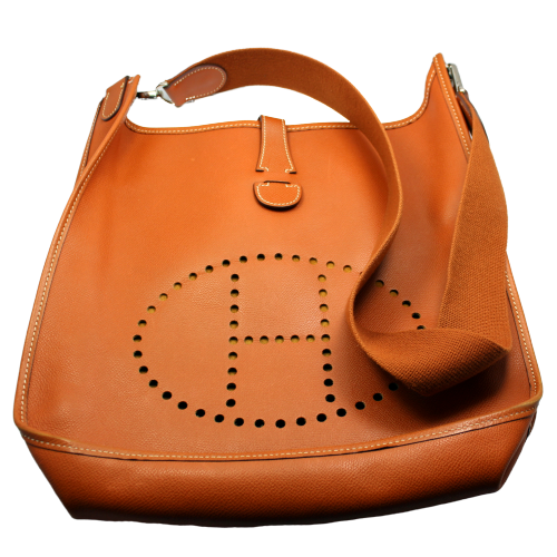 Primary image for Authenticity Guarantee 
Authentic! Hermes Evelyne Orange Brown Epsom Leather ...