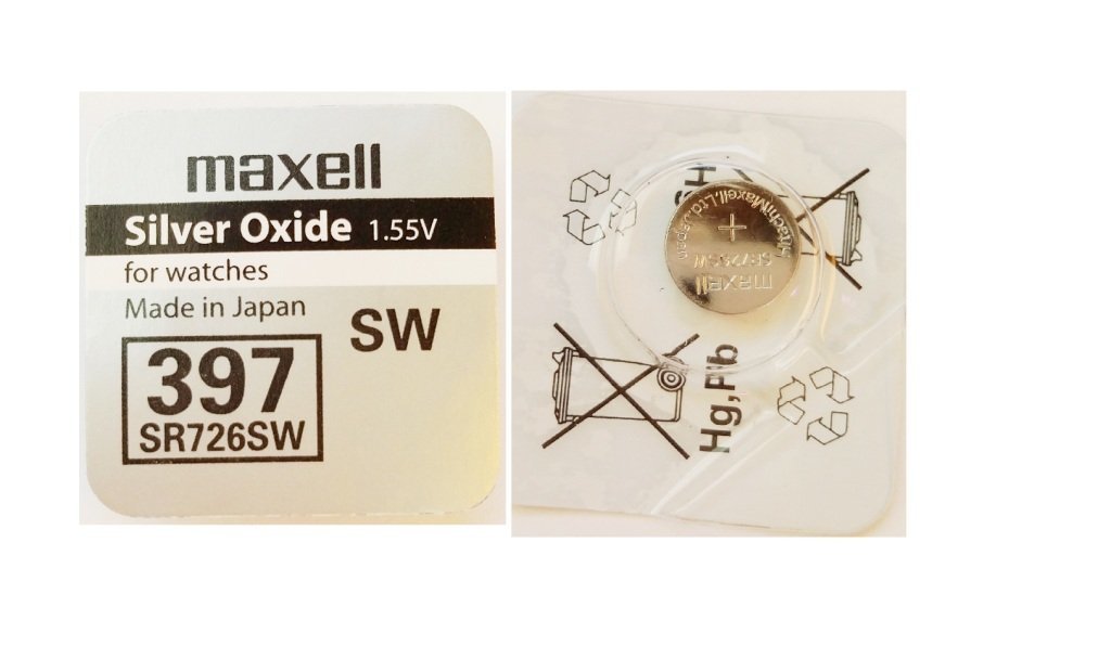 Primary image for Maxell Watch Battery Button Cell SR726SW 397 (Pack of 5 Batteries)