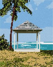 Pepita Needlepoint Canvas: Gazebo at The Ocean, 7&quot; x 9&quot; - £39.96 GBP+