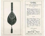 Sybil Woman&#39;s Handbag Brochure by Berthe May of New York 1910&#39;s - $17.82