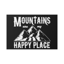 Personalized Lawn Sign with Mountain Range Graphic - "Mountains are my happy pla - $48.41