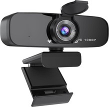 1080P HD Webcam with Microphone for Desktop USB Computer Camera with Web Cam Cov - £41.31 GBP