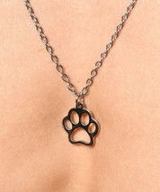 ANDREW CHRISTIAN Paw Necklace Center-Charm Silver Chain 8740 7 - £5.55 GBP