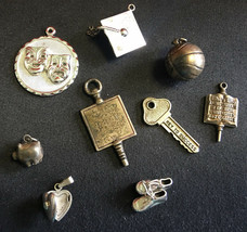 Sterling Silver Charm Jewelry BasketBall, Keys to Success, Drama, Graduation Cap - £35.92 GBP