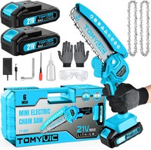 Mini Chainsaw 6-Inch Battery Powered - Best Cordless Small Handheld Chai... - $51.99