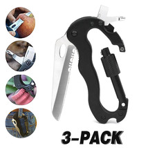 3 X Large Steel Carabiner Hook Clasps Snap Clip With Sharp Screw Locking Us - £33.82 GBP