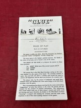 Clue Board Game Part VTG 1949 1950 Rules of Play Instructions - $7.87