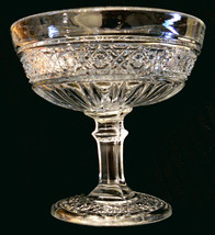 Pressed Pattern Glass Compote UNK Daisy Button Cane Diamond Pattern VTG ... - €17,06 EUR