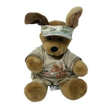 Build a Bear Brown Sugar Puppy Dog Floppy Ear Outfit Camo Clothing Hat Plush - £13.76 GBP