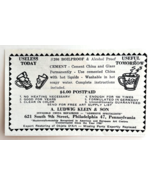1961 A. Ludwig Klein Antique China Repair Advertisement Philadelphia Pen... - $28.11 CAD