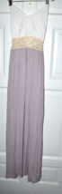 Womens sz XS Windsor Long dress Lavender Lace Stretch crepe slit Sexy Summer - £11.10 GBP