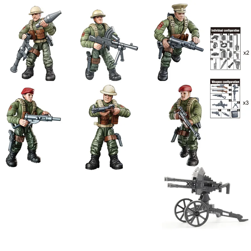 Assembled joint movable World War II soldier military model building block - £12.77 GBP+