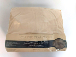 J C Penney Full Fitted Bed Sheet Eggshell Smooth Touch Percale Classic Tradition - £15.50 GBP