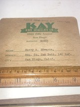 Kay jewelry company payment book 1943 - $19.49