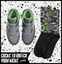 EYES Socks for J1 5 Green Bean Silver Flint Grey Chlorophyll 3 Neon 4 Shirt - £16.29 GBP