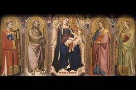 Madonna and Child Enthroned with Saints, altarpiece 20 x 30 Poster - £20.43 GBP