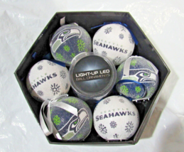 NFL Seattle Seahawks 6 LED Ball Ornaments Glitter by Team Sports America - $49.99