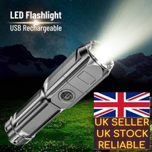 led rechargeable hand torch Super Bright Flashlight Tactical Torch Zoom ... - £6.01 GBP