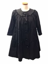 Vintage 1990s Forever 21 Goth Steampunk Tiered Black Coat Long Sleeve Si... - $69.78
