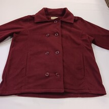 Cabela's RN#56835 Women's Outerwear Red Fleece Double-Breasted Coat Jacket Sz XL image 13