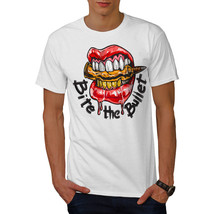 Wellcoda Bite The Bullet Mens T-shirt, Smile Lips Graphic Design Printed Tee - £15.02 GBP+
