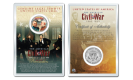 American Civil War Generals Grant Lee Jfk Half Dollar Coin w/PREMIUM 4X6 Display - $12.16