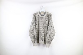 Vintage 90s Coogi Style Mens Large Ed Bassmaster Knit Cosby Dad Crewneck Sweater - $59.35