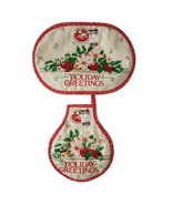 Vintage Franco Pot Holder and Hot Pad Holiday Christmas Poinsettias - $12.35