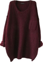 Loose Crew Neck Knit Sweater - £47.02 GBP