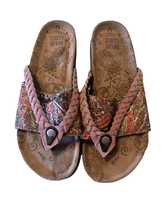 Muk Luks Womens Brown Memory Foam Slip-On Mule Beach Slider Summer Sanda... - £20.96 GBP