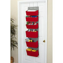 Household Essentials Over The Door Closet Organizer, Red and Gray - £16.01 GBP