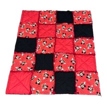 Micky Mouse Blanket Quilt Red Black Patchwork Disney Crib Blanket Boy Girl Gift - £18.97 GBP