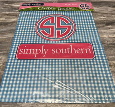 Simply Southern garden Flag Banner House Yard decor 12”x 18” New Blue Pink - £7.05 GBP