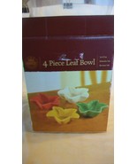 Four Piece Multi-color Ceramic Leaf Bowl Set from Harvest Model H0556 - £31.32 GBP