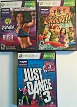 XBOX 360: 3 Game Kinect Lot: Zumba, Kinect Adventures, Just Dance 3: Microsoft - £7.39 GBP