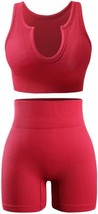 Workout Sets for Women Two Piece Outfits Sexy Gym Shorts (Red,Size:L) - £18.55 GBP