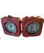 Vintage Old Town Clock 67 BAILEY ST. Red Double Face RARE Steam Punk USA - $29.69